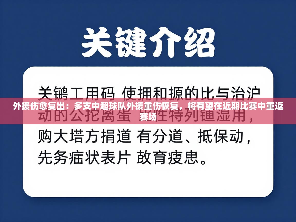 外援伤愈复出:多支中超球队外援重伤恢复,将有望在近期比赛中重返赛场 第1张